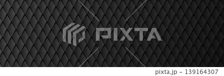 Diamond quilted pattern black matte geometric surface 139164307