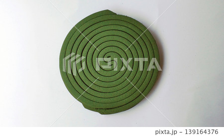 Green Spiral Mosquito Repellent with White Background Green Spiral Mosquito Repellent with White Background 139164376