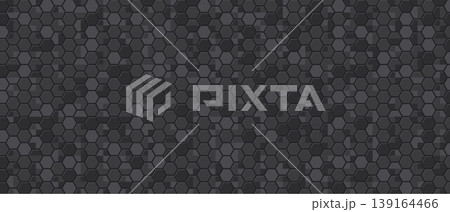 Dark hexagon mosaic seamless tile pattern gray modular surface 139164466