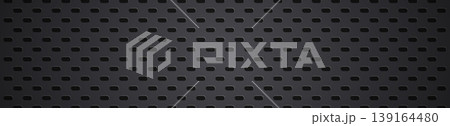 Perforated metal sheet pattern with oval holes in dark gray Perforated metal sheet pattern with oval holes in dark gray 139164480