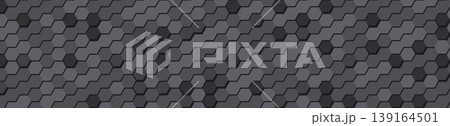 Medium gray hexagon tiling pattern offset diagonal geometric texture Medium gray hexagon tiling pattern offset diagonal geometric texture 139164501