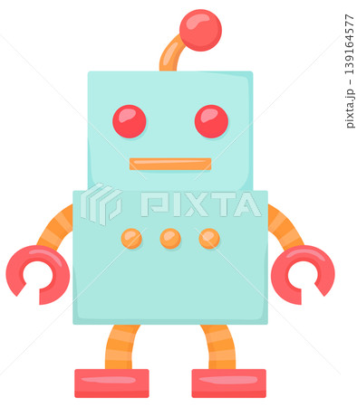 シンプルなロボットのイラスト おもちゃ ベクター素材 139164577