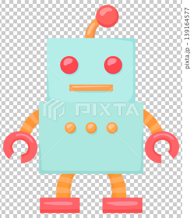 シンプルなロボットのイラスト おもちゃ ベクター素材 139164577