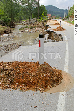 Road Erosion Landslide Road Erosion Landslide 139164660
