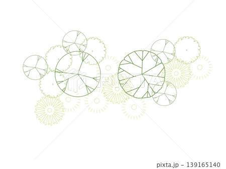 architecture drawing plant tree top view plan greenery vegetation vector. design nature architectural landscape set element illustration bush garden flora sapling minimal. architect isolated. 139165140