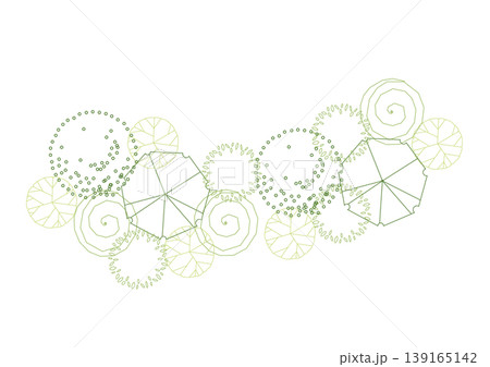 architecture drawing plant tree top view plan greenery vegetation vector. design nature architectural landscape set element illustration bush garden flora sapling minimal. architect isolated. 139165142