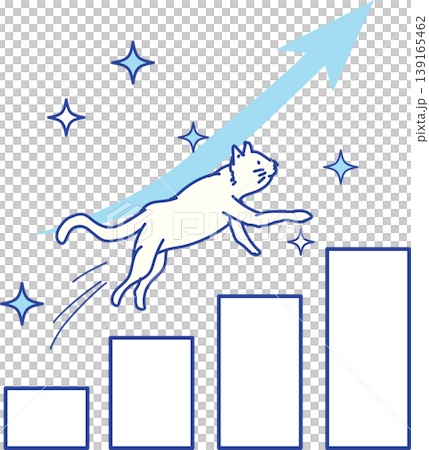 Growth, success, and advancement - a cat running uphill and an arrow Growth, success, and advancement - a cat running uphill and an arrow 139165462