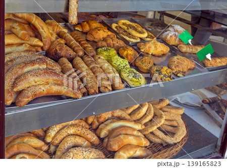 Selection of pastry in bakery Selection of pastry in bakery 139165823