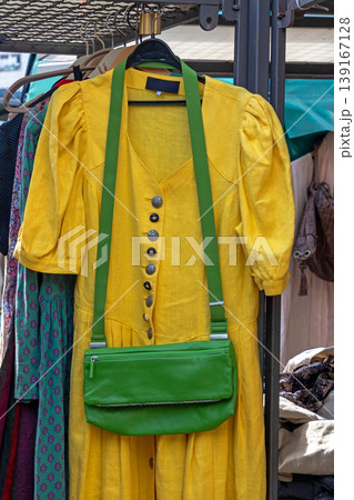 Female trench coat and bag on market Female trench coat and bag on market 139167128