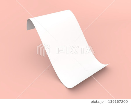 Blank paper curls on a soft pink background creating a simple design for various purposes 139167200