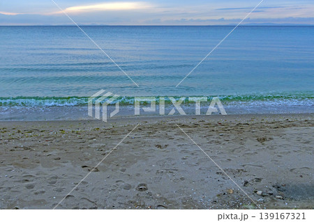 Sea sandy beach in Edrine Turkey Sea sandy beach in Edrine Turkey 139167321
