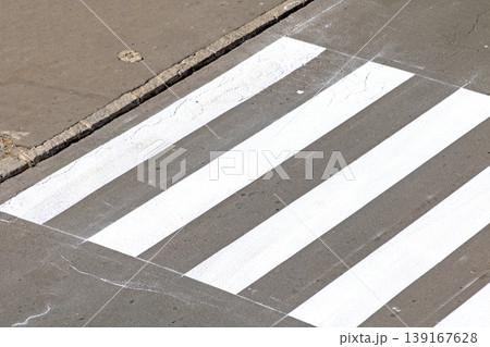 Zebra crossing on a street oavement Zebra crossing on a street oavement 139167628