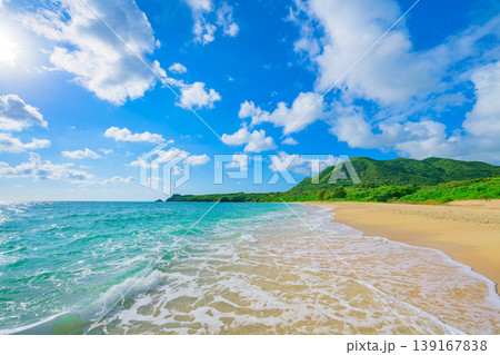 石垣島 エメラルドグリーンに包まれた明石ビーチの風景 石垣島 エメラルドグリーンに包まれた明石ビーチの風景 139167838
