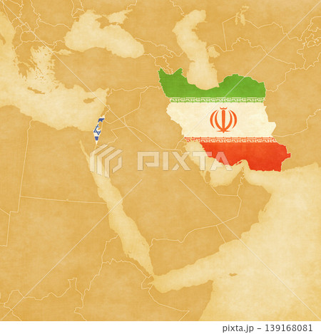 Ocher map of Middle East - Israel and Iran Ocher map of Middle East - Israel and Iran 139168081
