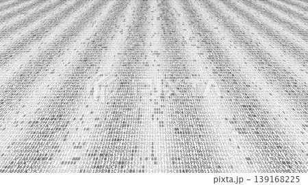 Colored Digital Tapestry . Complex Binary Symbol Mosaic in Infinite Wide Perspective. Perspective. 139168225