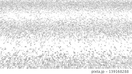 Linear Void - A Fragmented Horizontal Distribution of Binary Code and Digital Noise. Perspective. 139168288