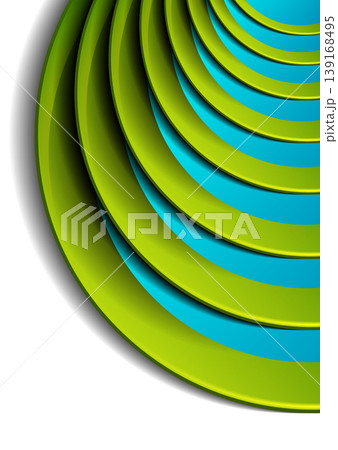 Blue and green abstract glossy round shapes on the white background Blue and green abstract glossy round shapes on the white background 139168495