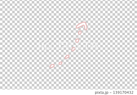 Hand-drawn style upward-pointing dot arrow (pink, line art) - for presentations, flyers, and social media. Hand-drawn style upward-pointing dot arrow (pink, line art) - for presentations, flyers, and social media. 139170432