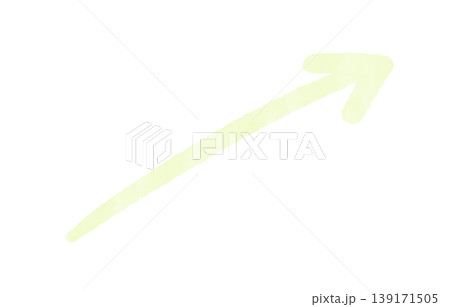 ピンクの水彩斜め矢印手描きパステル背景装飾透過素材ポインターダイアゴナル 139171505
