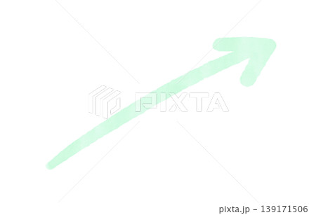 ピンクの水彩斜め矢印手描きパステル背景装飾透過素材ポインターダイアゴナル 139171506