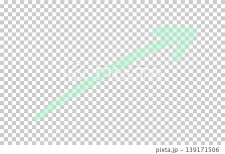 ピンクの水彩斜め矢印手描きパステル背景装飾透過素材ポインターダイアゴナル 139171506