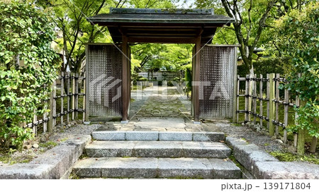 新緑に彩られた葵松庵の数寄屋門〈岡崎城公園/愛知県岡崎市〉 新緑に彩られた葵松庵の数寄屋門〈岡崎城公園/愛知県岡崎市〉 139171804
