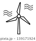 3枚ブレードの風力発電機アイコン ベクターイラスト 3枚ブレードの風力発電機アイコン ベクターイラスト 139171924