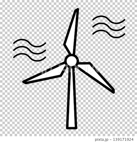 三葉片風力渦輪機圖示(向量圖) 三葉片風力渦輪機圖示(向量圖) 139171924