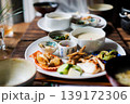 和食のヘルシー定食と小鉢料理 139172306