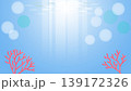 サンゴ礁と海中の光の玉ボケのイラスト - 光の背景素材 139172326