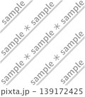 コピー防止用ウォーターマーク素材｜sample文字・斜めライン・白枠付き｜背景透過PNG 139172425