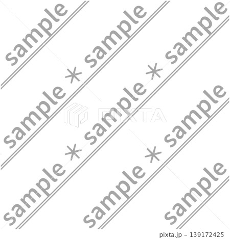 コピー防止用ウォーターマーク素材｜sample文字・斜めライン・白枠付き｜背景透過PNG 139172425