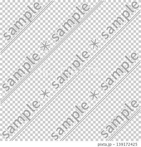 コピー防止用ウォーターマーク素材｜sample文字・斜めライン・白枠付き｜背景透過PNG 139172425
