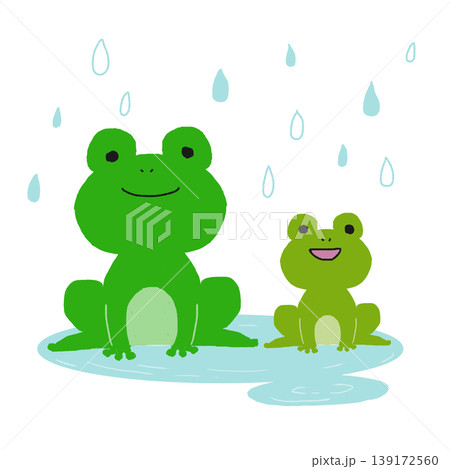 雨の中、雨に濡れているカエル 雨の中、雨に濡れているカエル 139172560