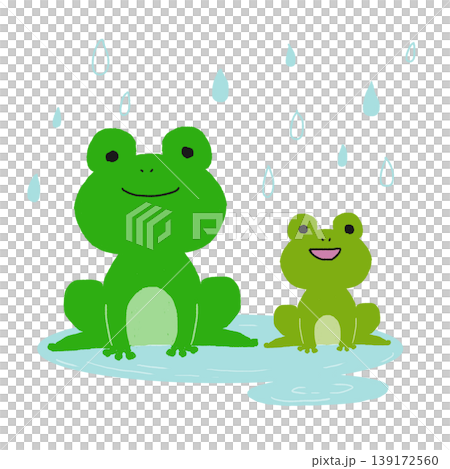 雨の中、雨に濡れているカエル 雨の中、雨に濡れているカエル 139172560