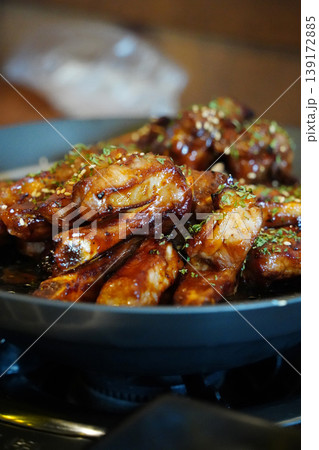 Grilled Korean Pork Baby Back Ribs with Sweet and Savory Soy Glaze(Jjok-galbi) 139172885