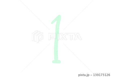 ピンクの水彩数字1手描きパステル背景装飾透過素材ナンバーワンアイコン 139173126