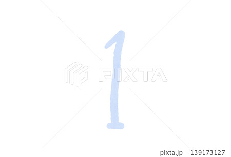 ピンクの水彩数字1手描きパステル背景装飾透過素材ナンバーワンアイコン 139173127