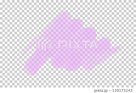 ピンクの水彩雲シェイプ手描きパステル背景装飾透過素材ふわふわドリーミー 139173143