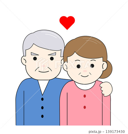 寄り添うシニア夫婦のイラスト素材 寄り添うシニア夫婦のイラスト素材 139173430