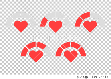 Heart symbol and indicator—an image representing levels of health, motivation, and physical fitness. Heart symbol and indicator—an image representing levels of health, motivation, and physical fitness. 139173513