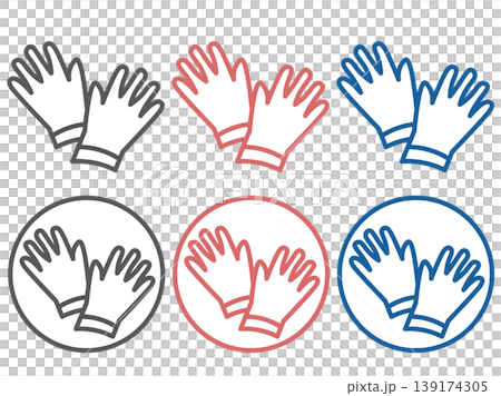 Work Glove Icon Illustration Set (Outdoor/Work Gloves) 139174305