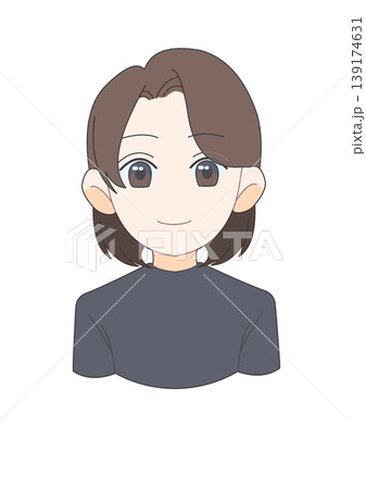 シンプルで親しみやすい女性アバターイラスト(正面・ショートヘア・茶髪) シンプルで親しみやすい女性アバターイラスト(正面・ショートヘア・茶髪) 139174631