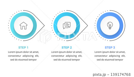 Three Step Business Infographic Template 139174768