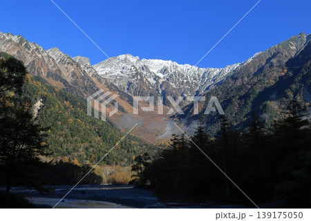 河童橋から見た秋の朝の穂高連峰 河童橋から見た秋の朝の穂高連峰 139175050