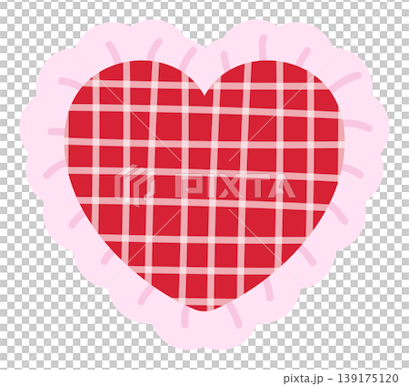 Illustration of red heart, plaid pattern for Valentine's day, love sign, symbol, fashion, accessory, cute patch, shirt print, sticker, wedding card, plush toy, brooch, couple, relationship, icon Illustration of red heart, plaid pattern for Valentine's day, love sign, symbol, fashion, accessory, cute patch, shirt print, sticker, wedding card, plush toy, brooch, couple, relationship, icon 139175120