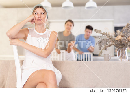 Furious guy and girl screaming to mother Furious guy and girl screaming to mother 139176173