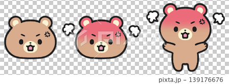 Set of illustrations of angry bears Set of illustrations of angry bears 139176676