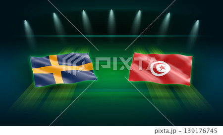 International Soccer Match Preview : Sweden vs Tunisia with Flags International Soccer Match Preview : Sweden vs Tunisia with Flags 139176745