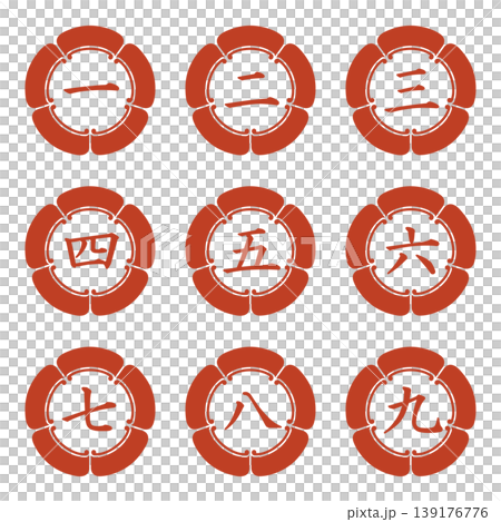 Japanese-style illustration materials: Points, Important, Check, Attention, Caution, Numbers 139176776